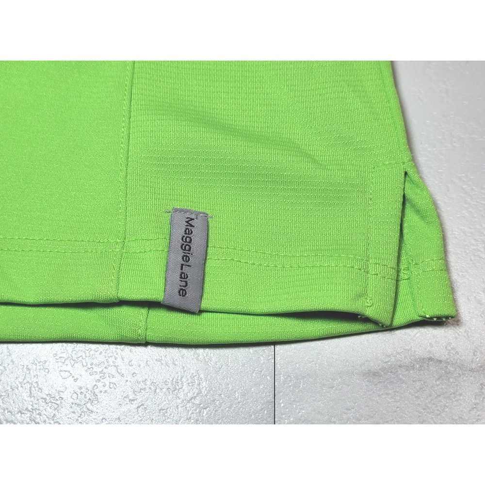 NWT Maggie Lane Womens Sleeveless Golf Polo Shirt Lime Green Size S Activewear - Picture 4 of 7